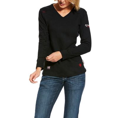 Ariat FR AC Crew - Top Zwart Dames - 13666-266